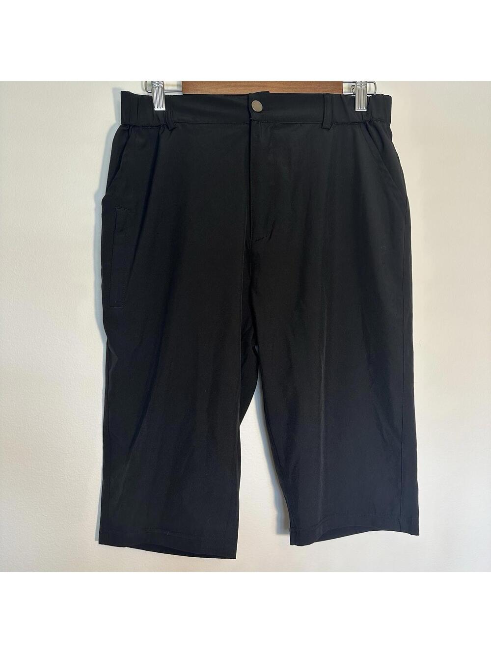 G Gradual Men's Golf Shorts Black Medium With Pockets Quick Dry Zipper Button